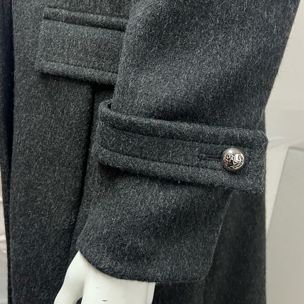 Vintage Women’s 8 Evan-Picone Charcoal Gray Wool Double Breasted Long Over Coat - Picture 5 of 8